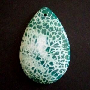 Green Fire Agate Teardrop Pendant